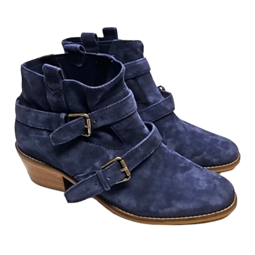 Cole Hann Jensynn blue suede ankle boots women's size 8.5B